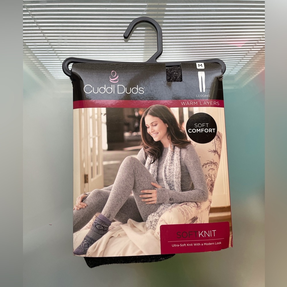 Cuddl Duds Soft Knit Leggings in Dark Gray